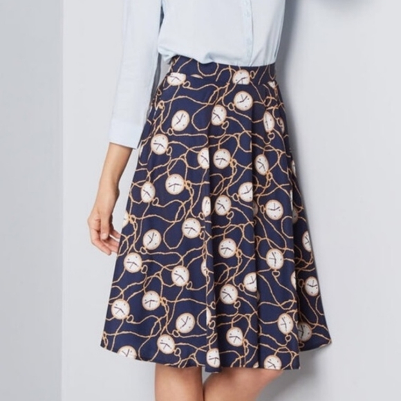 Modcloth Dresses & Skirts - Mod Clothes A Line Watch Clock Skirt Pockets